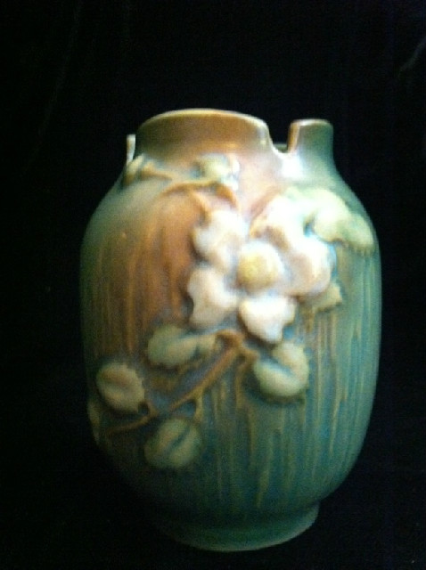 Roseville White Rose Vase