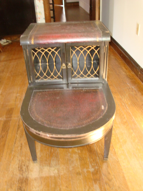 Wood and leather end table