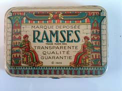Vintage 1929 Ramses #11 Julius Schmid Egyptian Motif CONDOM TIN