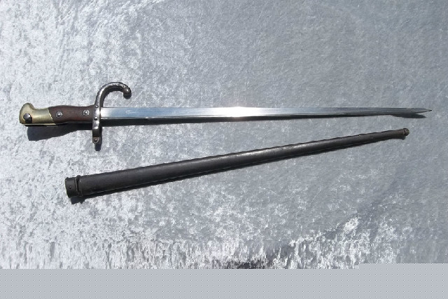 Antique1874 French La Gras Bayonet Sabre Sword and Scabbard 1876 Antique1874 French La Gras Bayonet Sabre Sword and Scabbard 1876