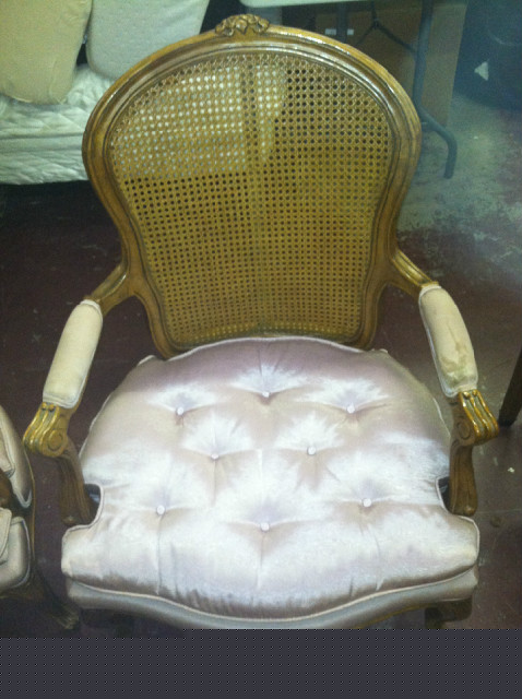 Vintage French Country Cane Back Arm Chair Vintage French Country Cane Back Arm Chair