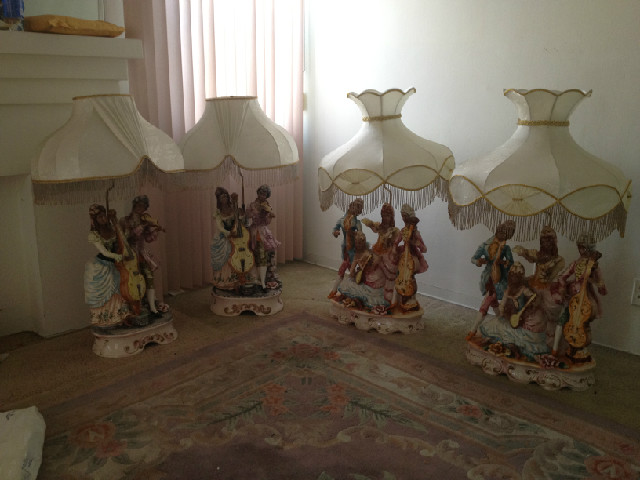Capo Di Monte African / American Musician Lamps Capo Di Monte African / American Musician Lamps
