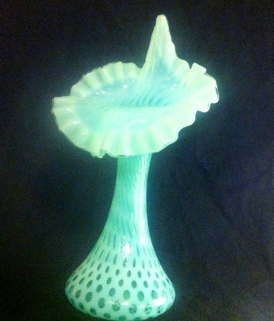 1980s Fenton Jack in the Pulpit Aqua Blue Opalescent 1980s Fenton Jack in the Pulpit Aqua Blue Opalescent