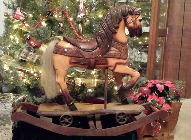 Hand Carved Wooden Horse Steel Wheels Wooden Rocker Hand Carved Wooden Horse Steel Wheels Wooden Rocker