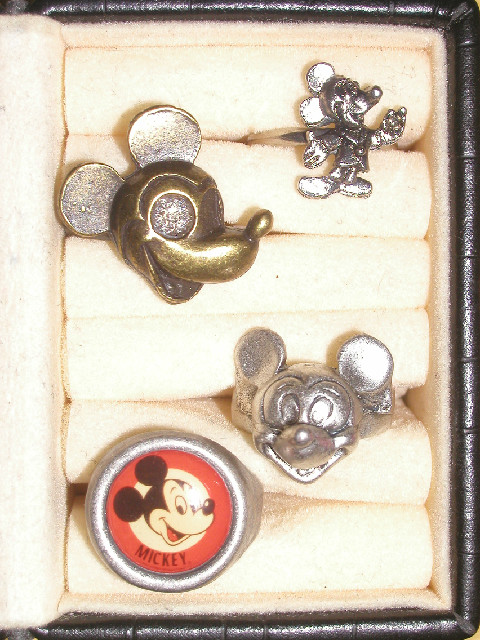 Disney - Mickey Mouse Collectible Rings, Qty. 4 Disney - Mickey Mouse Collectible Rings, Qty. 4
