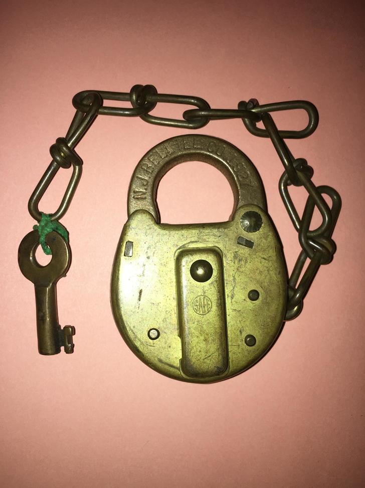 Vintage 1927 NJ Bell Tel Brass Padlock with Key Vintage 1927 NJ Bell Tel Brass Padlock with Key