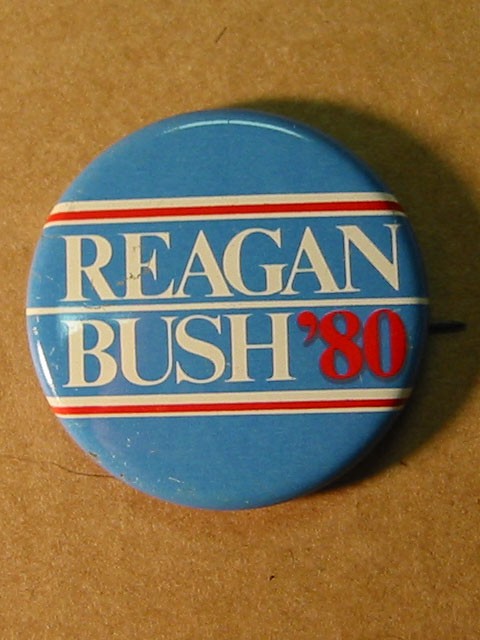 Political Button -- Reagan Bush 80'