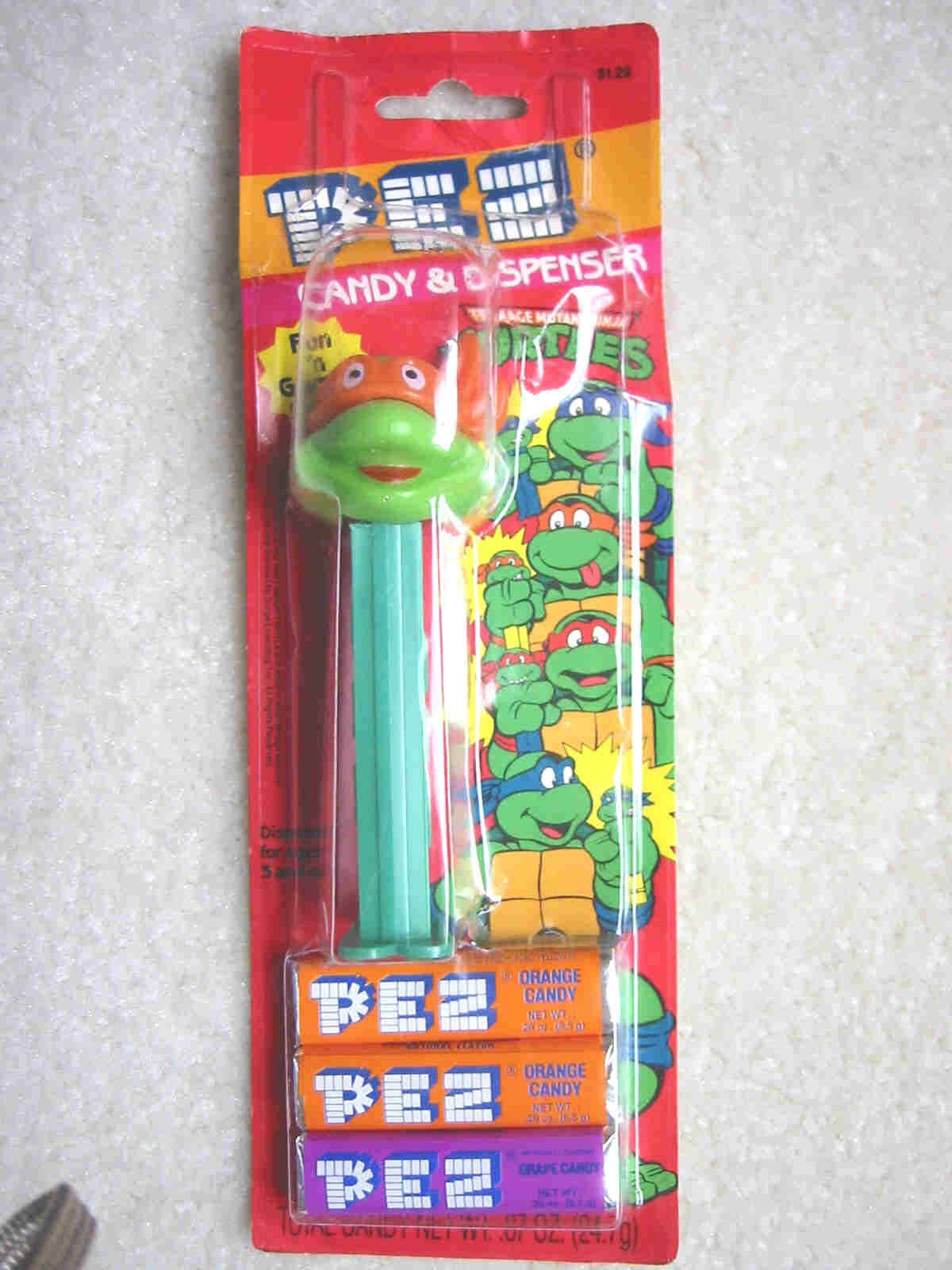 TMNT Pez - Michaelangelo Smiling (Orange MOC)