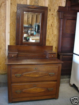 Antique Oak Dresser W Tilt Mirror Antique Price Guide Details Page