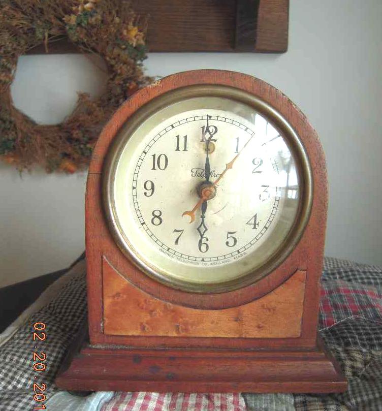 antique ELECTRIC MANTEL CLOCK warren TELECHRON WOOD Antique Price