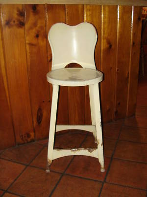 vintage metal doll high chair