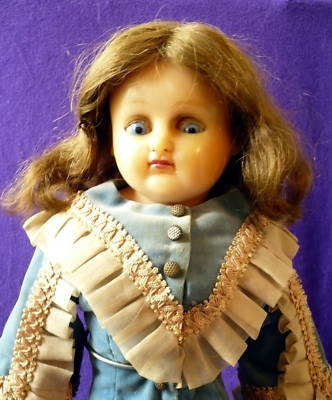 Antique 1880s German Poured Wax Papier Mache Child Doll -- Antique ...