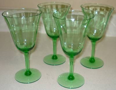 4 Green Depression Vaseline Wine Glasses Stemware Antique Price Guide Details Page Starting in the 1920s, many manufactures began producing colored translucent glassware. 4 green depression vaseline wine