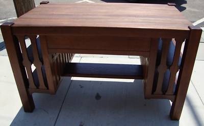 Antique Tiger Oak Mission Desk Knoxville Library Table Antique