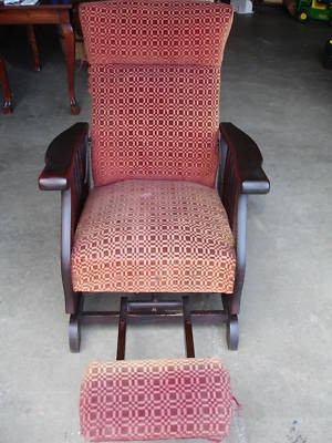 Antique Platform Rocker Recliner Pull Out Foot Stool Antique Platform Rocker Recliner Pull Out Foot Stool