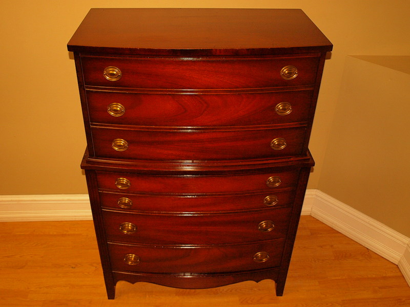 Antique Dixie Mahogany Highboy Commode Dresser Chest Nr Antique