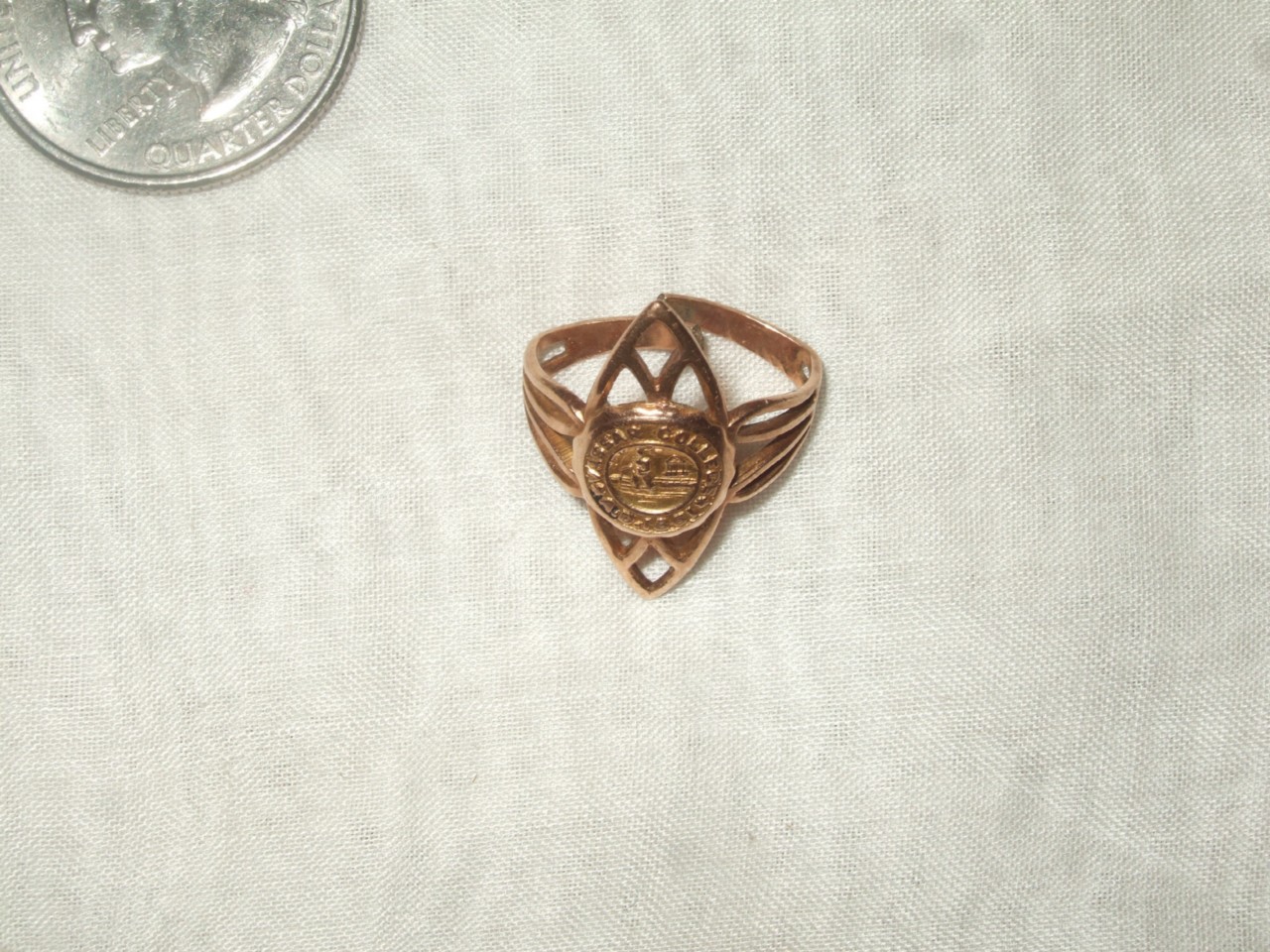 ANTIQUE VINTAGE VASSAR COLLEGE 10 K GOLD RING 1861 TLC Antique