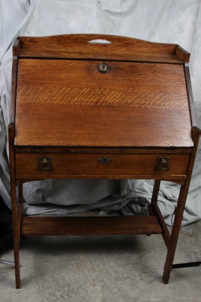 7 Antique Mission Oak Quarter Sawn Oak Drop Front Desk Antique