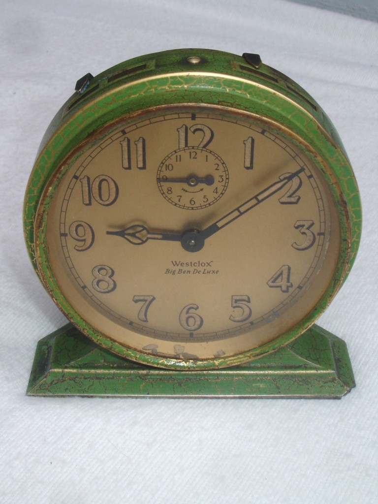 ANTIQUE WESTCLOX BIG BEN DELUXE GREEN BRASS ALARM CLOCK Antique