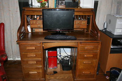 Lebus Antique Oak Roll Top Desk Antique Price Guide Details Page