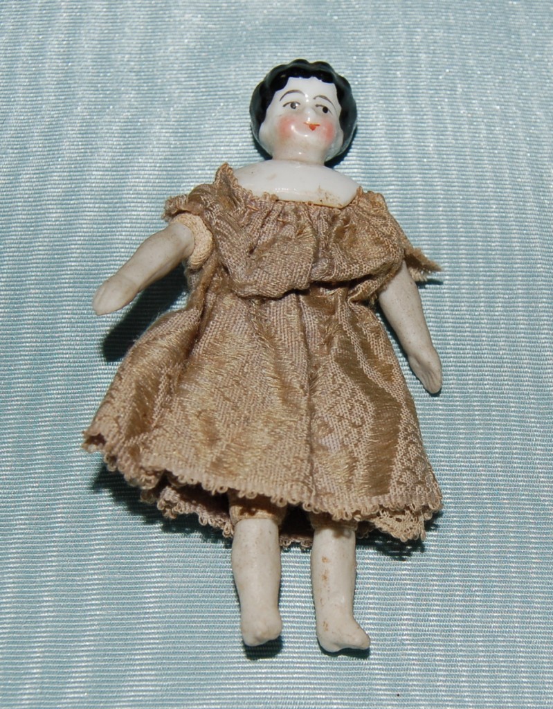 Antique Miniature clothed Porcelain Doll Circa 1880 9cm -- Antique ...