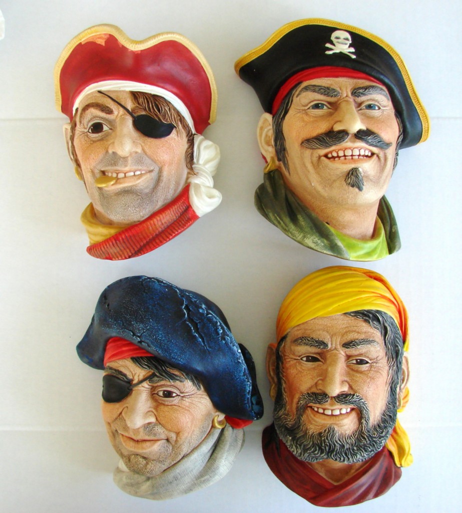 Lot Of 4 Legends Bosson Head Chalkware Art Wall Masks Antique Price