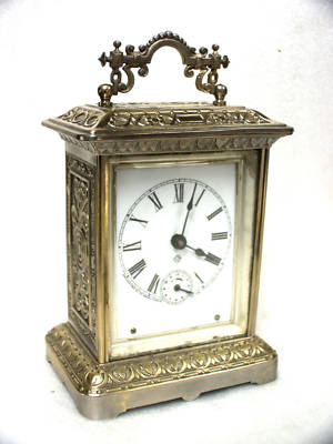 Antique Ansonia Fancy Striking Carriage Alarm Clock -- Antique Price ...