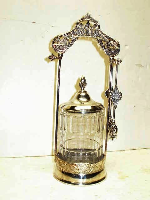 Antique Victorian Silver Etched Glass Pickle Castor Antique Price Guide Details Page