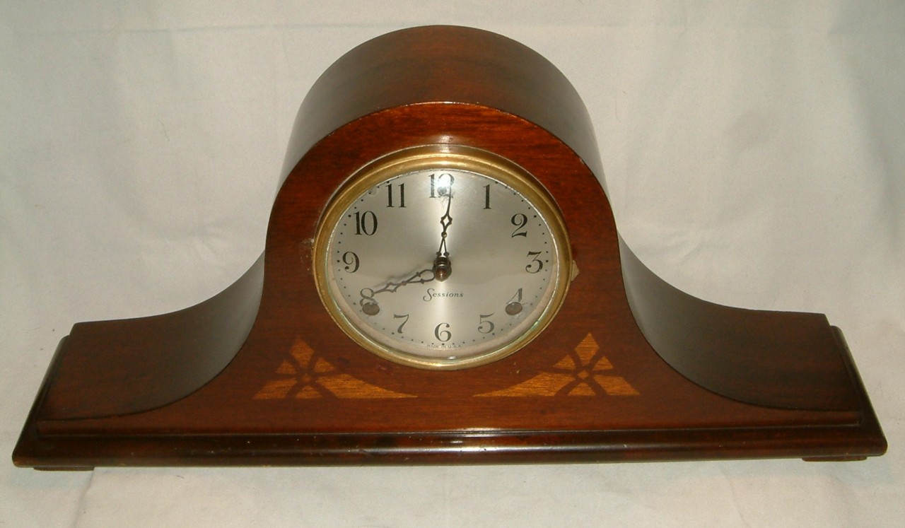 ANTIQUE SESSIONS KEY WIND CHIME MANTEL CLOCK INLAY NO.4 Antique