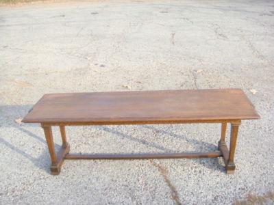 Antique Arts Crafts Mission Tiger Oak Piano Bench Antique