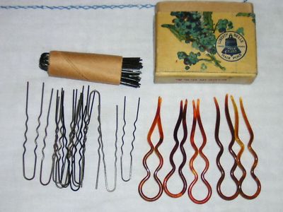 Antique Victorian Hairpins Tortoise Color Lovely 4 Doll Antique