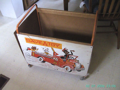 old fashioned wooden toy box