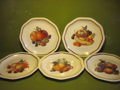 Antique Rosenthal Bavaria 5 Porcelain Fruit Plates -- Antique Price ...