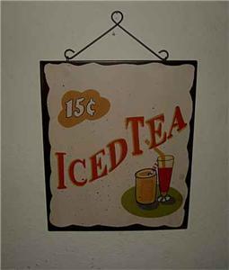 ICED TEA Sign~NEW~Vintage Retro Decor~SALE !! -- Antique Price Guide ...