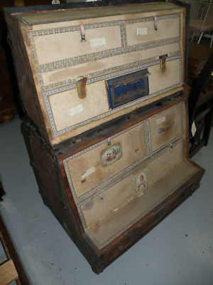 Antique Dresser Trunk Flat Top Steamer Trunk 1869 Antique Price