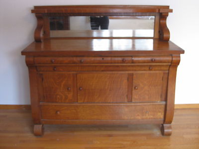 Antique Quarter Sawn Oak Buffet Mirror Drawers Antique Price