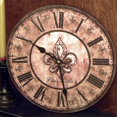 12 Wall Clock Antique Tuscany Vintage Fleur De Lis 12 Wall Clock Antique Tuscany Vintage Fleur De Lis