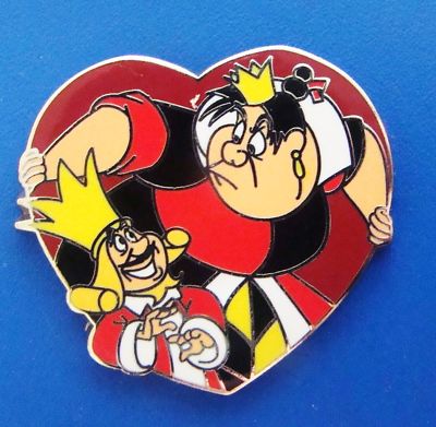 Disney Alice in Wonderland Queen & King of Hearts Pin -- Antique Price ...
