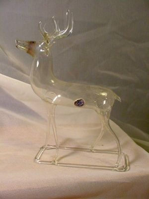 hand blown glass reindeer