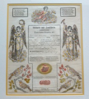 Rare 1837 Handcolored Pennsylvania Dutch Fraktur -- Antique Price Guide