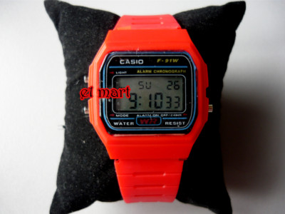 casio f91w red