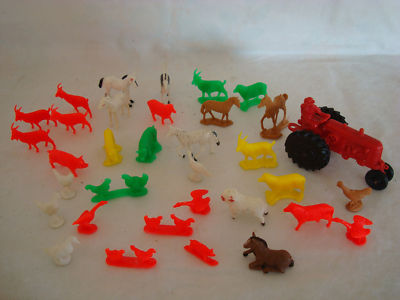 vintage plastic farm animals