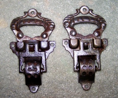 Cast Iron Steamer Trunk Latches with Decorative Tops – Antique Price