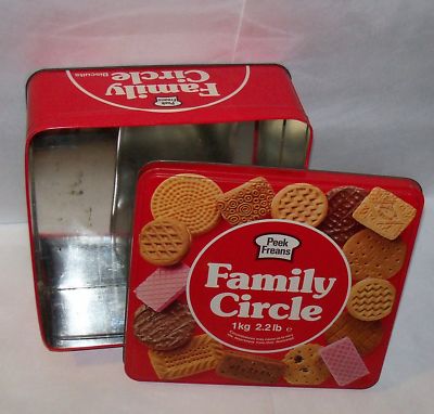 Vintage Peek Freans Family Circle Biscuits Storage Tin Antique Price Guide Details Page