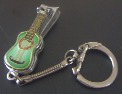 vintage keychain vintage collectibles guitar keychain keychain collection, Guitar nail clipper keychain