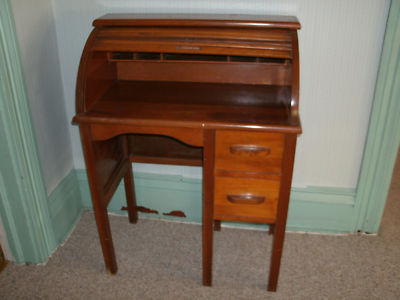 Antique Solid Walnut Childs Rolltop Desk Antique Price Guide