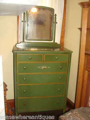 Simmons Metal Furniture High Dresser Art Deco Shabby Antique