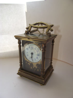 Antique Brass Carriage/Mantel Clock Jones of Paris -- Antique Price ...