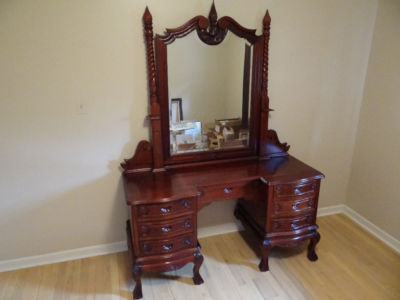 Solid Mahogany Wood Makeup Vanity Dresser Mirror Antique Price