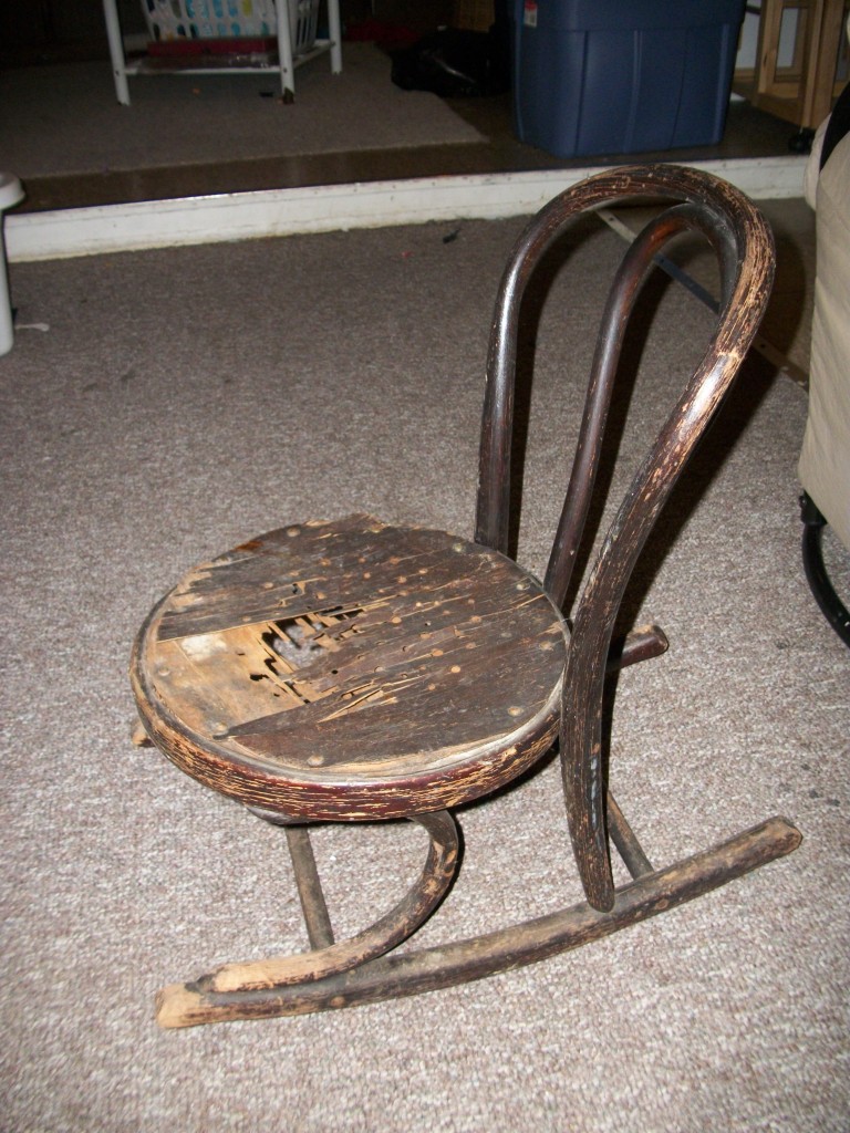 ANTIQUE BENTWOOD ROCKING CHAIR MADE FOR CHILD! RESTORE! Antique
